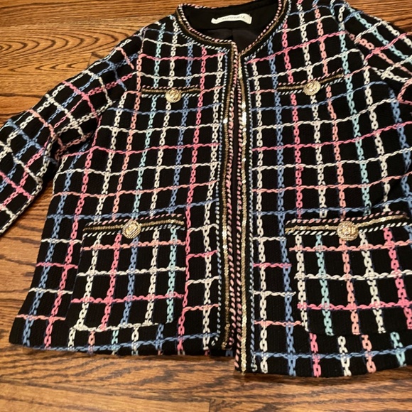 Multicolored Embroidered Tweed Jacket Size S - Picture 2 of 12